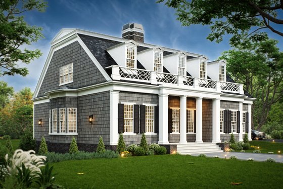 Exterior - Front Elevation 4 for Classical House Plan #119-155 - 4 bed, 4 bath