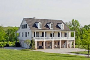 Exterior - Front Elevation 3 for Colonial House Plan #137-101 - 4 bed, 4.5 bath