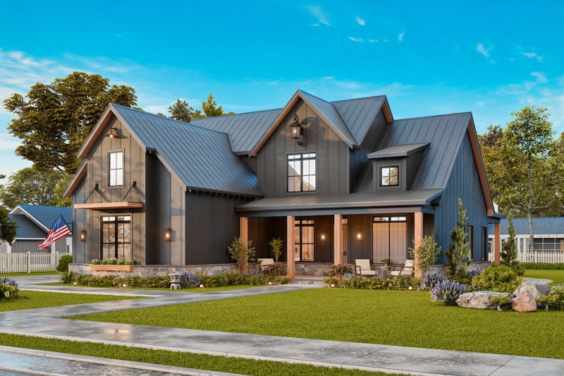 Architectural House Design - Exterior - Front Elevation 3 for Farmhouse House Plan #119-433 - 3 bed, 3.5 bath