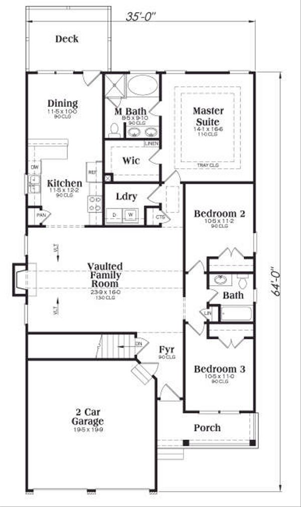Cottage Floor Plan - Main Floor Plan #419-135