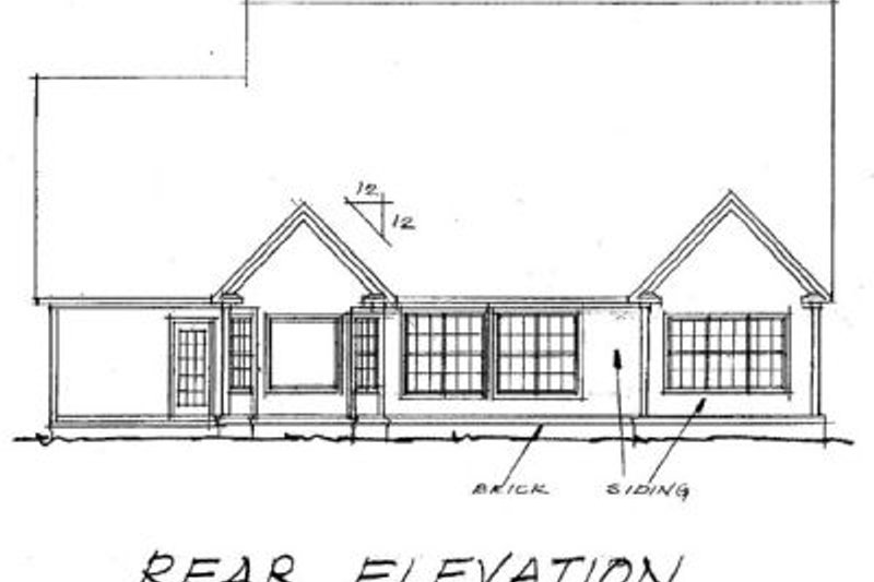 Dream House Plan - Exterior - Rear Elevation for European House Plan #20-365 - 3 bed, 2 bath
