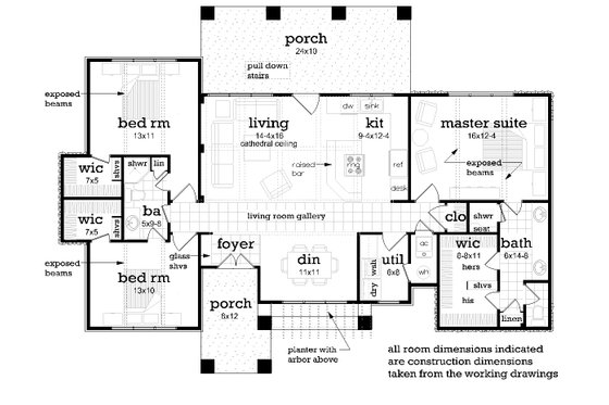 Floor Plan - Main Floor for Contemporary House Plan #45-621 - 3 bed, 2 bath