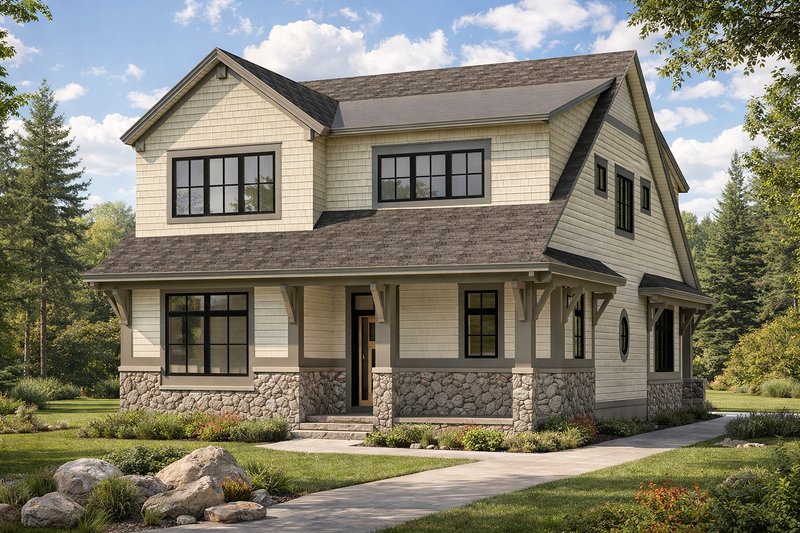 Architectural House Design - Exterior - Rear Elevation for Cottage House Plan #928-314 - 5 bed, 3 bath