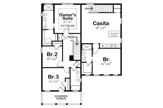 Floor Plan - Upper Floor for Traditional House Plan #20-2517 - 4 bed, 3.5 bath