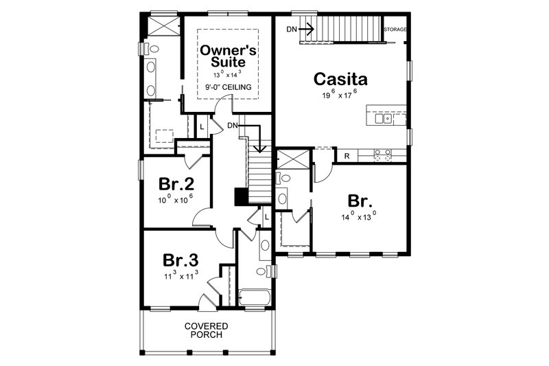 Dream House Plan - Floor Plan - Upper Floor for Traditional House Plan #20-2517 - 4 bed, 3.5 bath