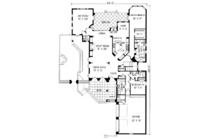 Floor Plan - Main Floor for Mediterranean House Plan #76-109 - 3 bed, 3.5 bath