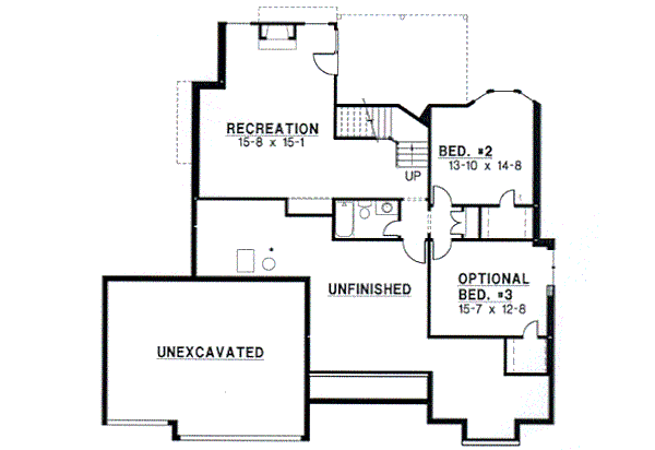 Traditional Floor Plan - Lower Floor Plan #67-328