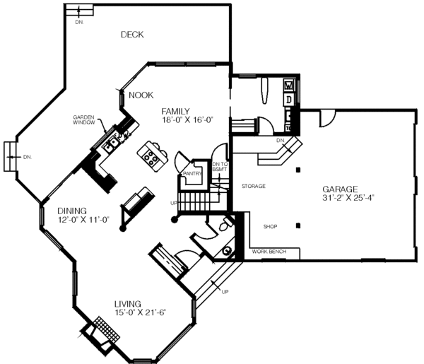 House Plan Design - Traditional Floor Plan - Main Floor Plan #60-184