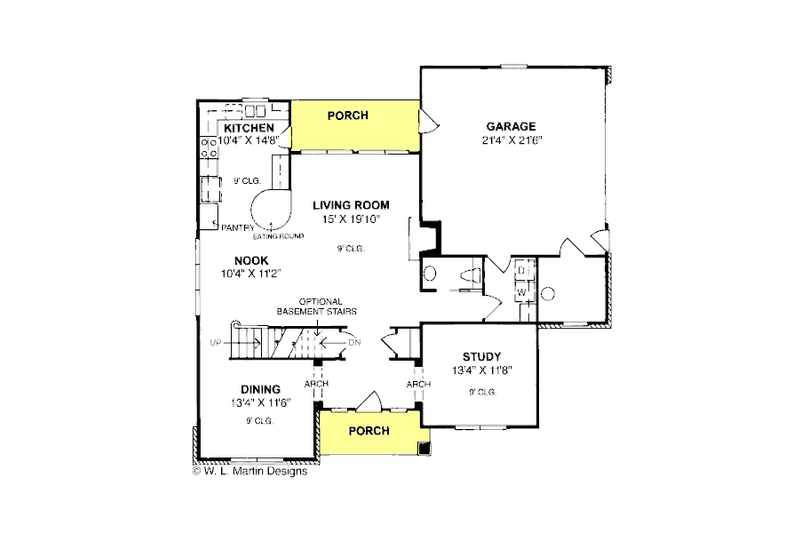 Dream House Plan - Floor Plan - Main Floor for Traditional House Plan #20-311 - 3 bed, 2.5 bath