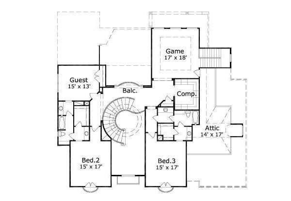 European Floor Plan - Upper Floor Plan #411-618