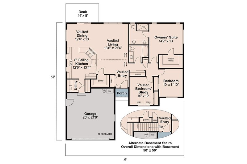 House Plan Design - Floor Plan - Main Floor for Traditional House Plan #124-291 - 3 bed, 2 bath