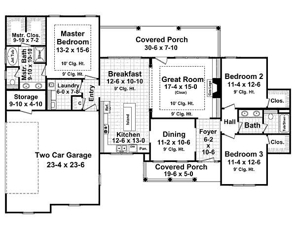 Home Plan - Traditional Floor Plan - Main Floor Plan #21-278