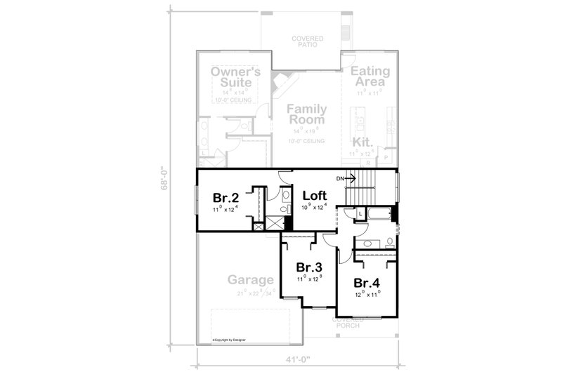 House Plan Design - Floor Plan - Upper Floor for Craftsman House Plan #20-2503 - 4 bed, 4 bath
