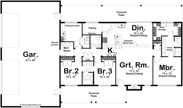 Barndominium Floor Plan - Main Floor Plan #455-293