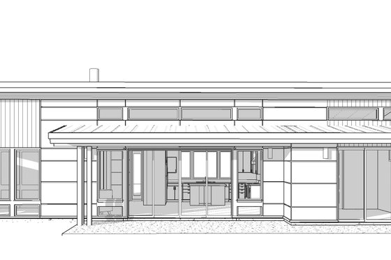 Exterior - Rear Elevation for Modern House Plan #895-154 - 2 bed, 2 bath