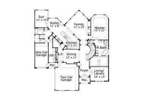 Floor Plan - Main Floor for European House Plan #411-706 - 5 bed, 4 bath