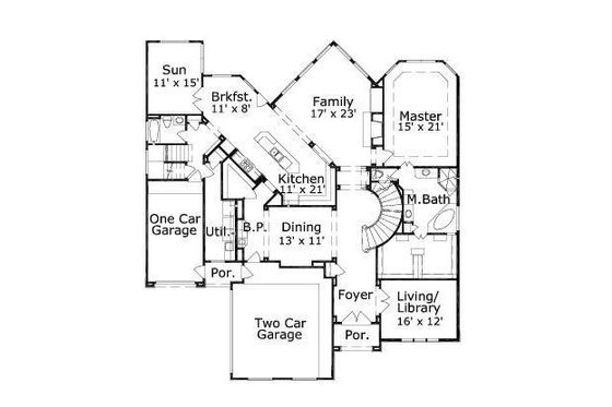Floor Plan - Main Floor for European House Plan #411-706 - 5 bed, 4 bath