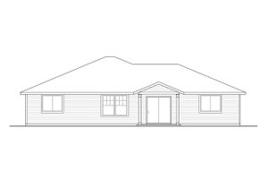 Exterior - Rear Elevation for Ranch House Plan #124-1353 - 3 bed, 2 bath