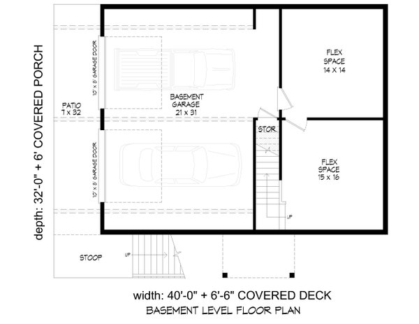 Home Plan - Floor Plan - Lower Floor for Country House Plan #932-1450 - 3 bed, 2.5 bath