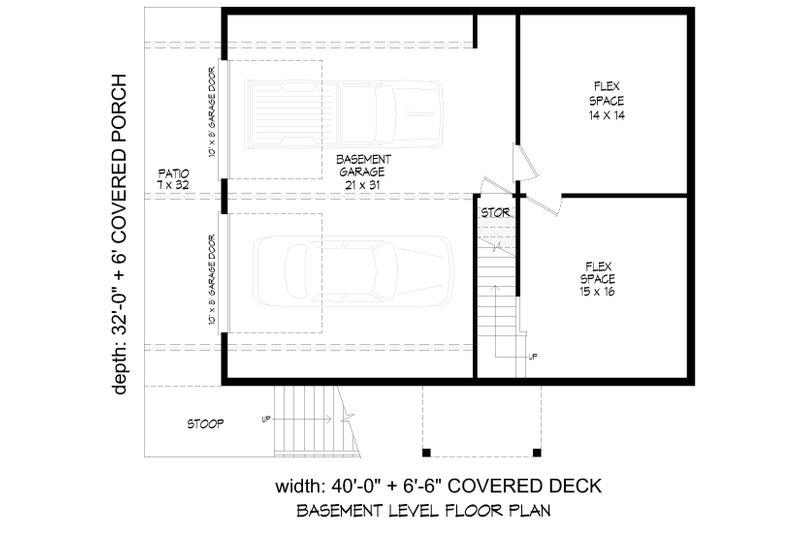 Home Plan - Floor Plan - Lower Floor for Country House Plan #932-1450 - 3 bed, 2.5 bath