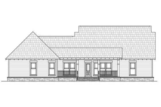 Exterior - Rear Elevation for Craftsman House Plan #21-292 - 3 bed, 2.5 bath