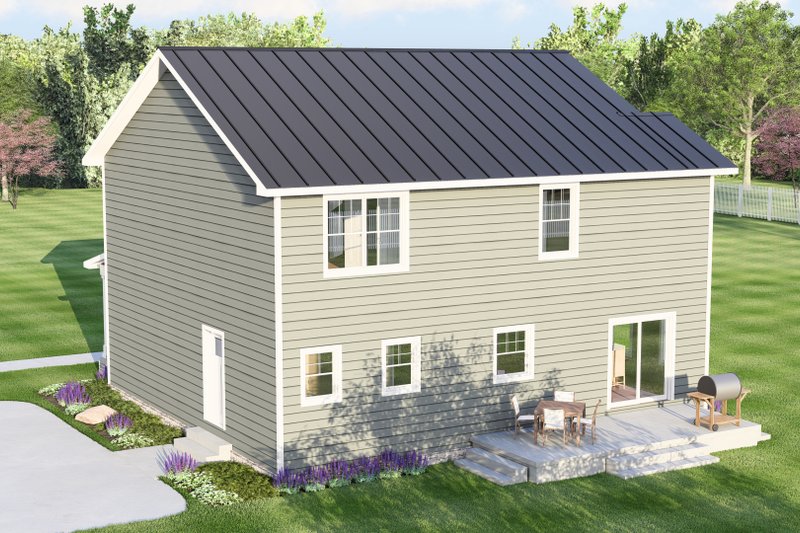 House Blueprint - Exterior - Rear Elevation for Farmhouse House Plan #1064-411 - 4 bed, 2.5 bath