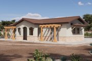Adobe / Southwestern Style House Plan - 2 Beds 1 Baths 757 Sq/Ft Plan #1106-192 Exterior 