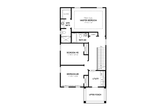 Floor Plan - Upper Floor for Traditional House Plan #424-209 - 3 bed, 2.5 bath