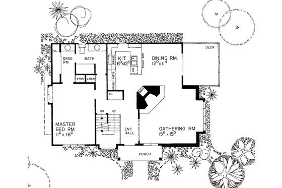 Floor Plan - Main Floor House Plan #72-203 - 3 bed, 2 bath