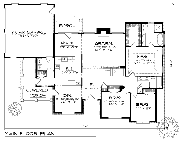 Traditional Floor Plan - Main Floor Plan #70-248