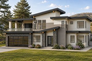 Home Plan - Exterior - Front Elevation for Contemporary House Plan #1100-144 - 4 bed, 3 bath