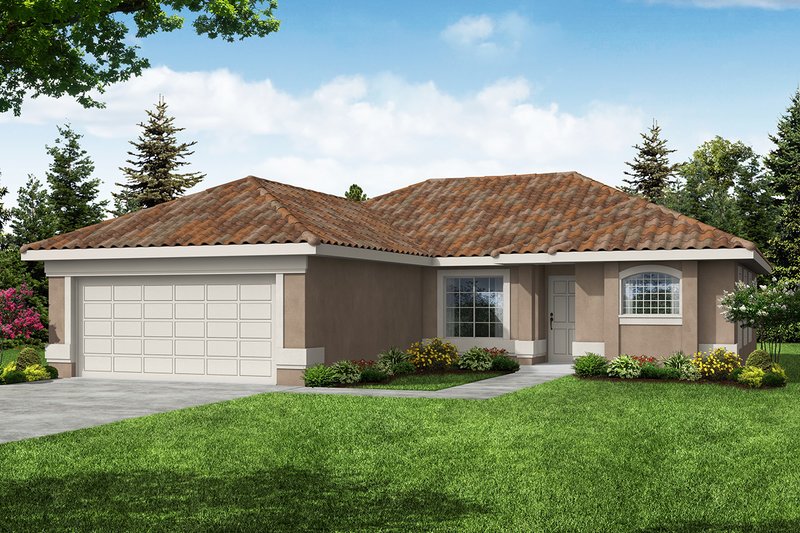Dream House Plan - Mediterranean Exterior - Front Elevation Plan #124-433