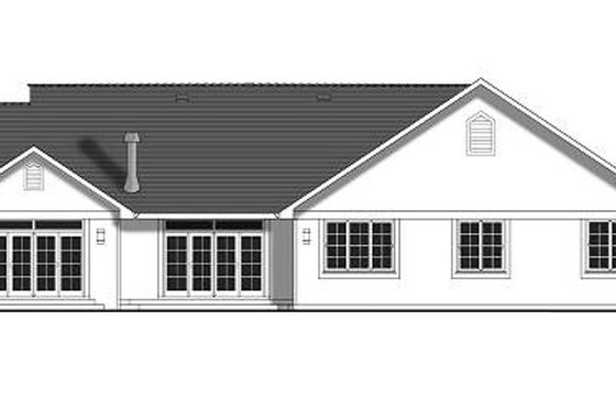 Exterior - Rear Elevation 1 for Country House Plan #427-14 - 4 bed, 2.5 bath