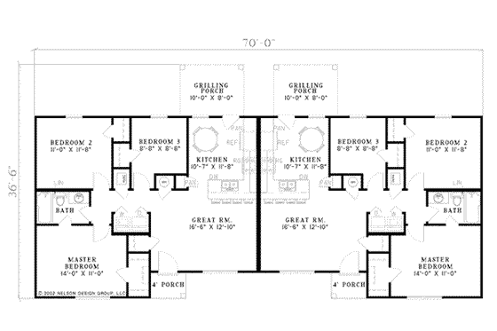 Floor Plan - Main Floor for Ranch House Plan #17-616 - 3 bed, 1 bath