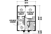 European Style House Plan - 3 Beds 1 Baths 1331 Sq/Ft Plan #25-4725 