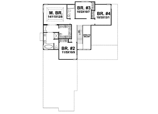Craftsman Floor Plan - Upper Floor Plan #50-239