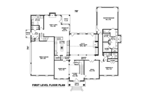 Floor Plan - Main Floor for Colonial House Plan #81-1658 - 4 bed, 4 bath