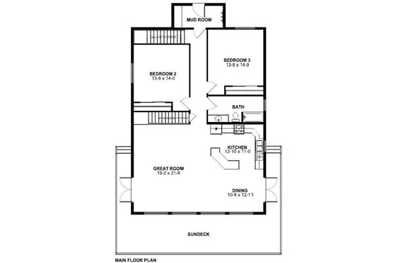 Floor Plan - Main Floor for Cottage House Plan #126-167 - 4 bed, 3 bath