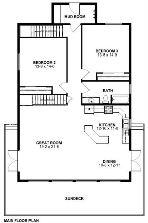 Cottage Floor Plan - Main Floor Plan #126-167