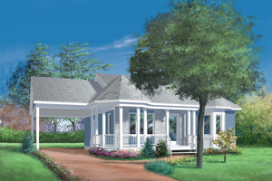 Cottage Exterior - Front Elevation Plan #25-1023