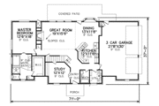 Colonial Style House Plan - 4 Beds 4 Baths 2678 Sq/Ft Plan #65-250 