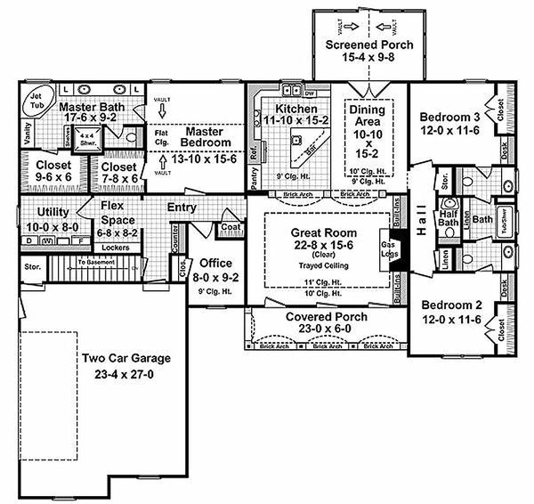 House Design - Traditional Floor Plan - Main Floor Plan #21-282