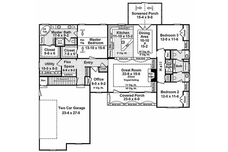 Dream House Plan - Floor Plan - Main Floor for Traditional House Plan #21-282 - 3 bed, 2.5 bath