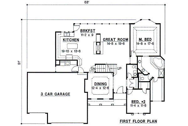 Traditional Floor Plan - Main Floor Plan #67-221