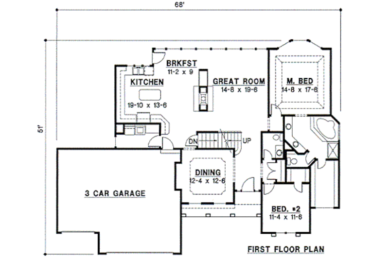 Traditional Style House Plan - 4 Beds 3 Baths 2426 Sq/Ft Plan #67-221 ...