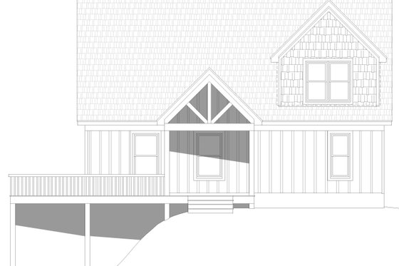 Exterior - Front Elevation 3 for Country House Plan #932-695 - 3 bed, 2 bath