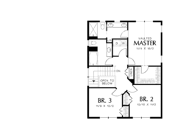 Architectural House Design - Craftsman Floor Plan - Upper Floor Plan #48-494