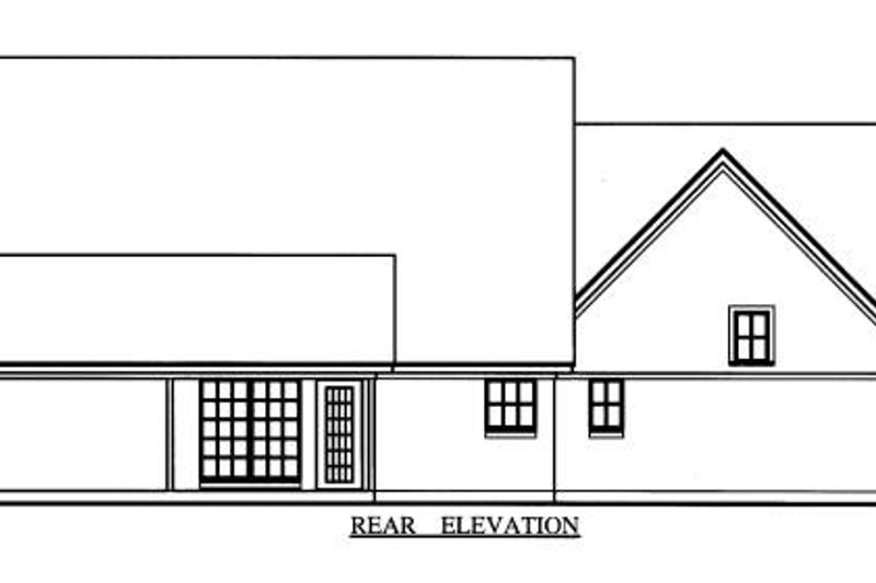 House Blueprint - Exterior - Rear Elevation for Country House Plan #42-343 - 3 bed, 2.5 bath