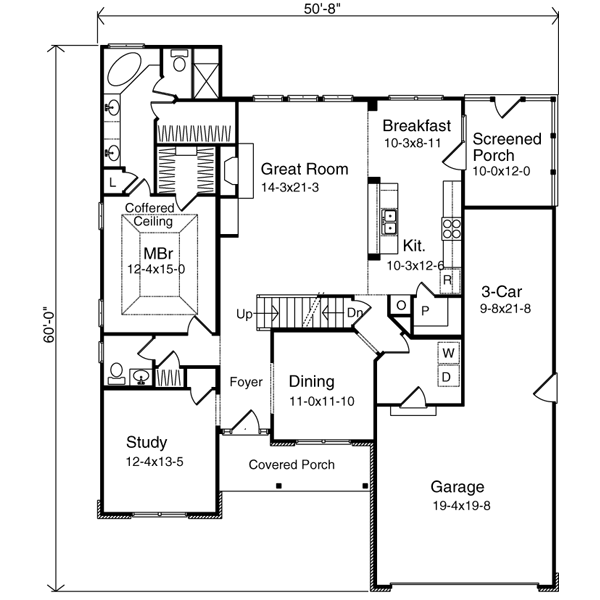 Architectural House Design - Traditional Floor Plan - Main Floor Plan #22-423