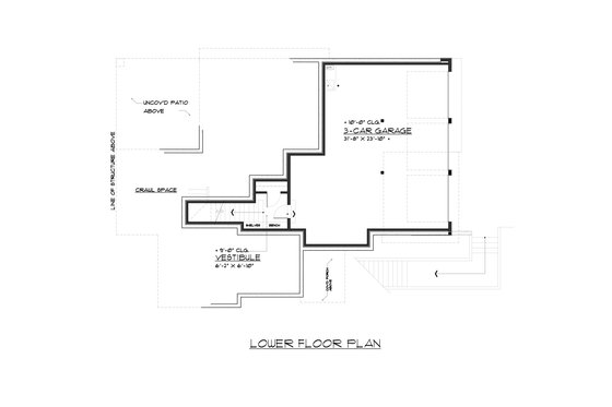 Floor Plan - Lower Floor for Contemporary House Plan #1066-62 - 4 bed, 3.5 bath